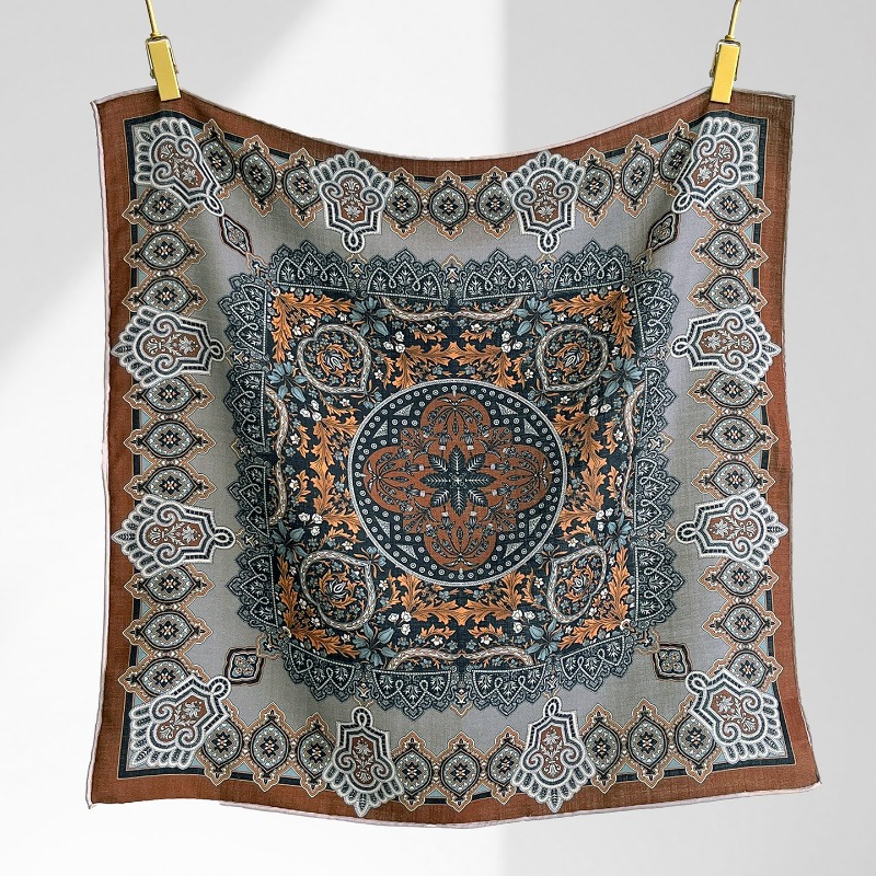 ผ้าพันคอทรงสี่เหลี่ยมลายดอกไม้ - Shawl Wrap Winter บทวิจารณ์และราคา
