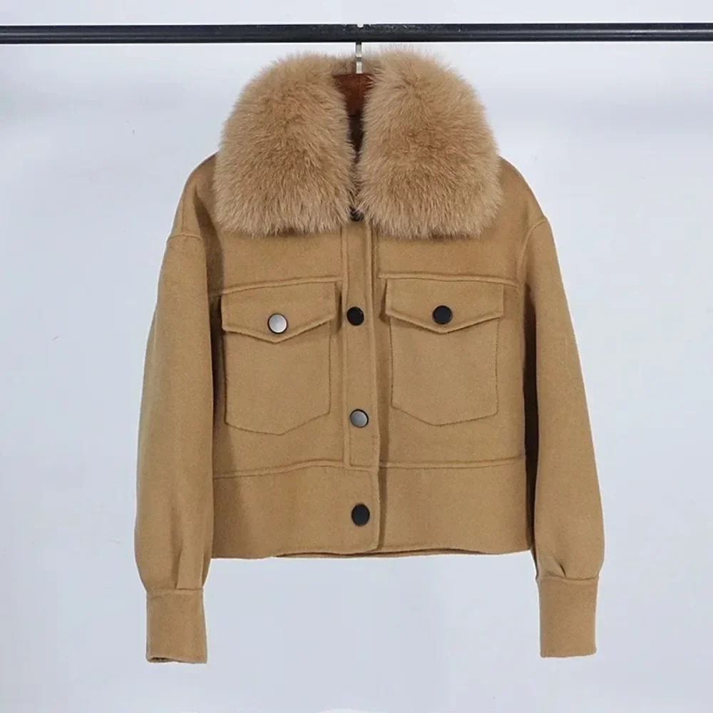 ขนสัตว์ผู้หญิงเสื้อขนสัตว์ฤดูใ - Wool Coat Peacoat บทวิจารณ์และราคา