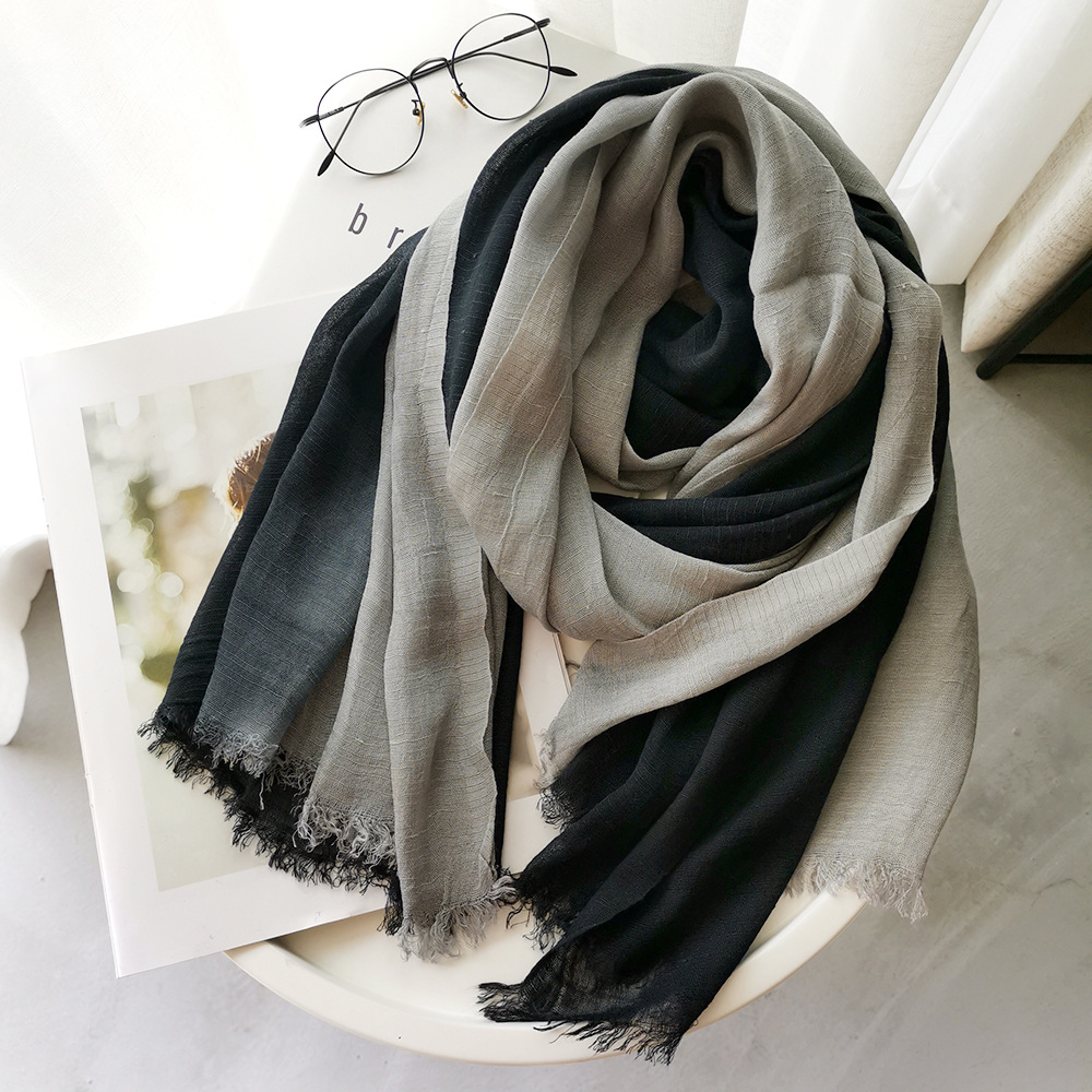ผ้าพันคอผ้าฝ้ายลินินสไตล์ญี่ปุ - Shawl Wrap Winter บทวิจารณ์และราคา