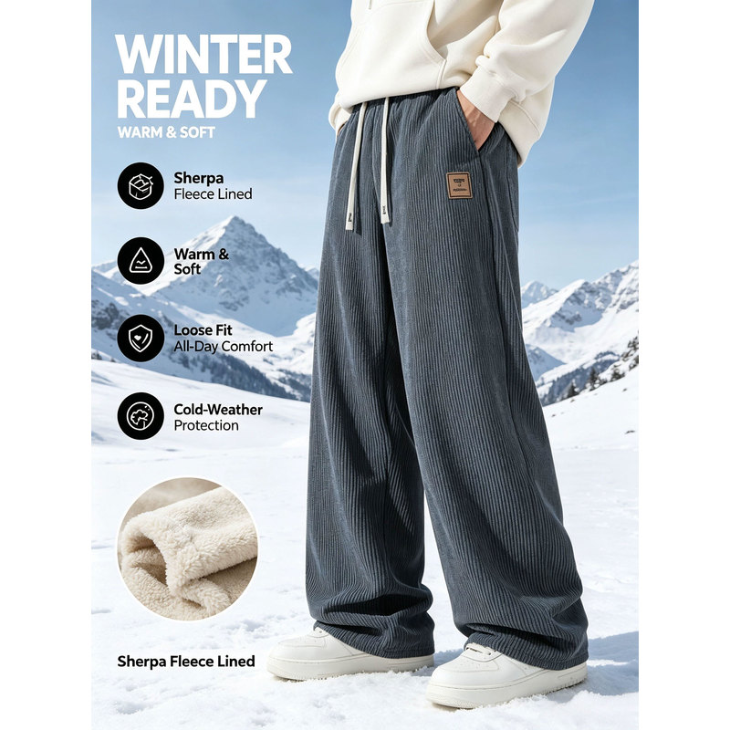 กางเกงกีฬาฤดูหนาวสำหรับผู้ชาย  - Corduroy Pant Warm บทวิจารณ์และราคา