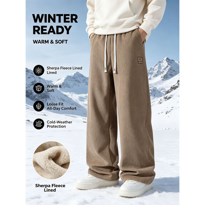 กางเกงกีฬาฤดูหนาวสำหรับผู้ชาย  - Corduroy Pant Warm บทวิจารณ์และราคา