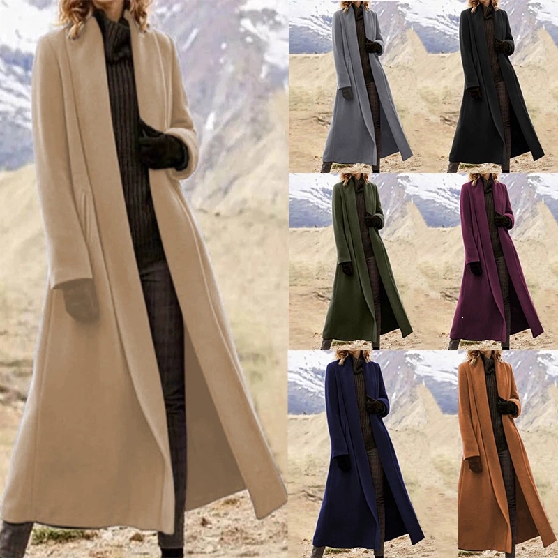 เสื้อโค้ทขนสัตว์ทรงยาวพิเศษสำห - Wool Coat Peacoat บทวิจารณ์และราคา