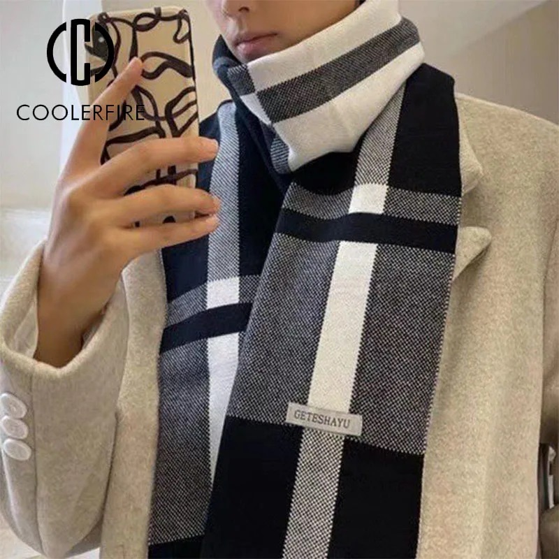ฤดูหนาวใหม่ผู้ชายผ้าพันคอผ้าพั - Wool Scarf Men บทวิจารณ์และราคา